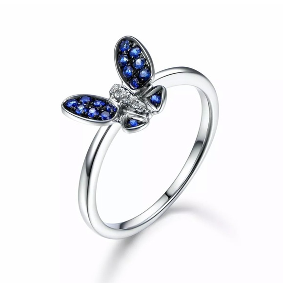 Jewelry - Fashion Butterfly Ring 925Silver Blue Sapphirering